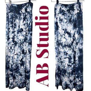 NWOT AB STUDIO Tie Dye Stretchy Side Slit Y2K Maxi Skirt, Size Small